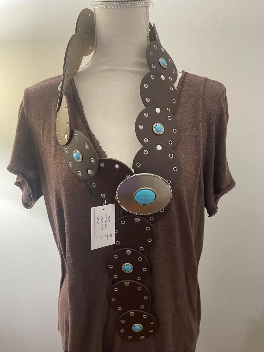 Wild Fable Brown Belt with Turquoise Accent
